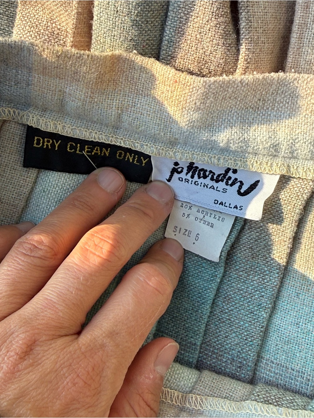 Vintage Pleated Pastel Plaid Wool Blend Midi Skirt - Picture 4 of 8